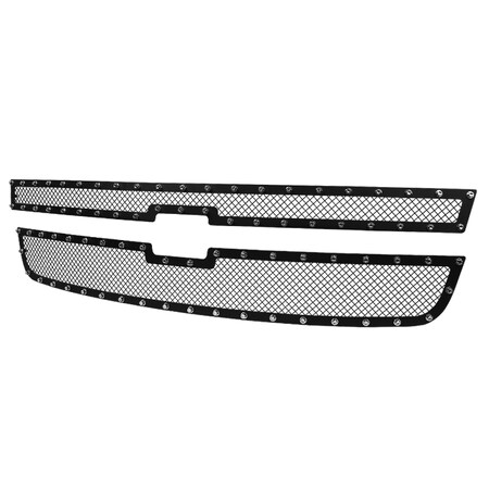 Spec-D Tuning 05-07 Chevrolet Silverado 1500 Grille Insert HBG-SIV0615BKSS2P-YH